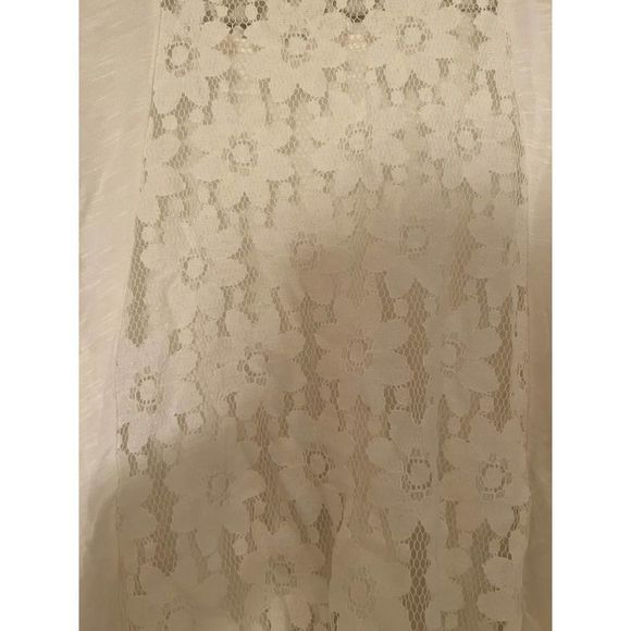 E (Hanger) M Long Sleeve White Crop Top- Lace Back- Size Large - Picture 8 of 8